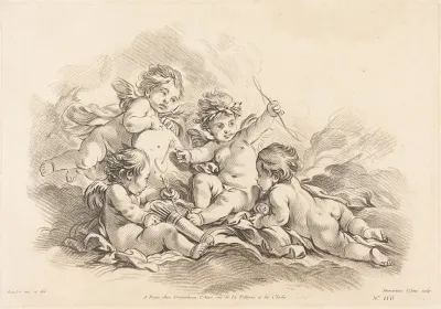 Four Cherubs at Target Practice