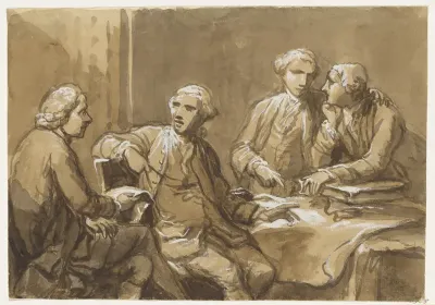 Four Connoisseurs Seated at a Table