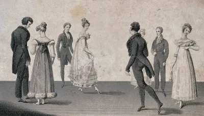 Four couples dancing the quadrille