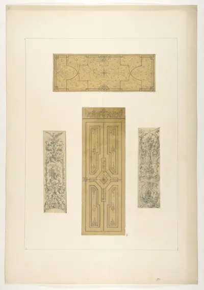 Four designs for decorative panels