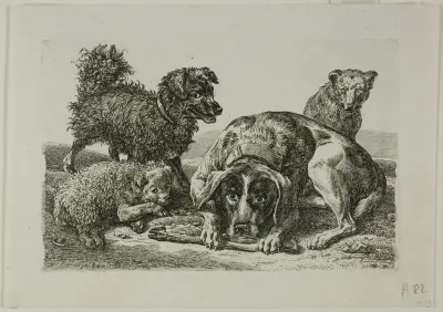 Four Dogs, from Die Zweite Thierfolge
