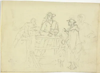 Four Figures at a Fence