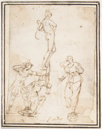 Four Figures Studies, One of a Standing Archer