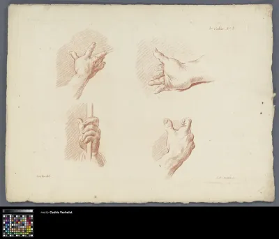 Four hands in movement