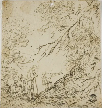 Four Men in Forest