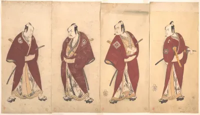 Four of the Five Actors Who Performed the Shosa "Gonen Otoko"