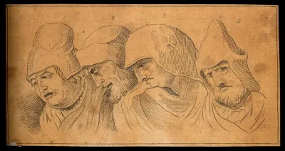 Four physiognomies expressing evil characters
