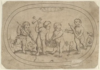 Four Putti, from "Das Bossenbüchlein"