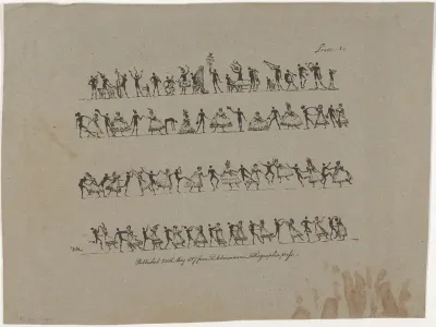Four Rows of Musicians and Dancers