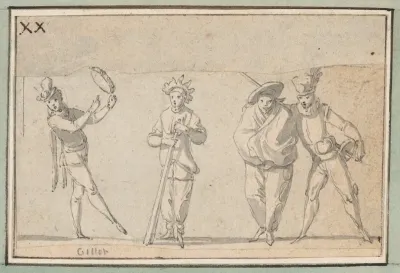 Four Singing Commedia Dell'Arte Characters