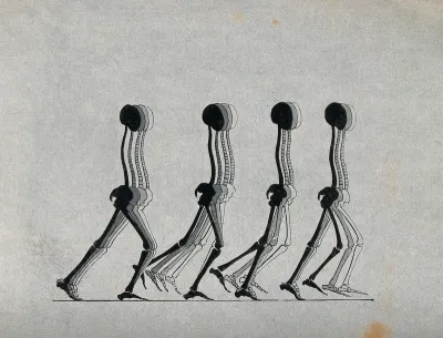 Four skeletons in motion