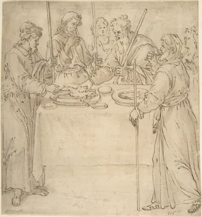 Four Travelers Sharing a Meal?