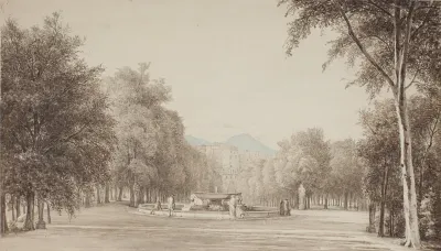 Fra Villa Reale (nu Villa Nazionale) ved Napoli