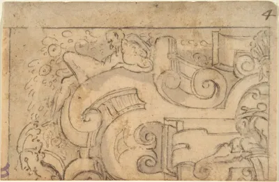 Fragment of Strapwork Design (tracing?)