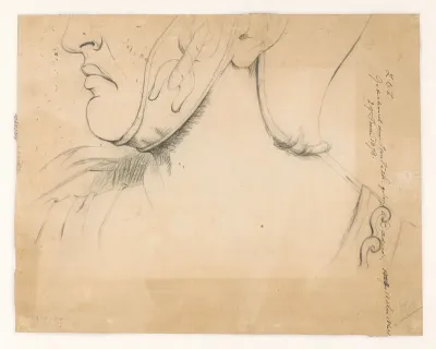 Fragment van een grotere tekening van een Romeinse soldaat