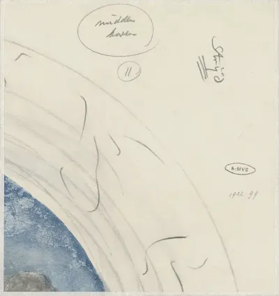 Fragment van een ontwerp voor een schotel van aardewerk genaamd Strijd