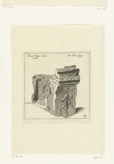Fragment van een Romeins altaar