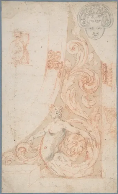 Frame Design with Antique Design, and other sketches
