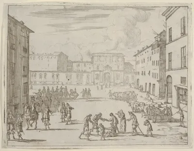 Francesco I d'Este Assists His Subjects with Great Generosity During the Great Famine of 1648 and 1649, from "L'Idea di un Principe ed Eroe Cristiano in Francesco I d'Este, di Modena e Reggio Duca VIII [...]"