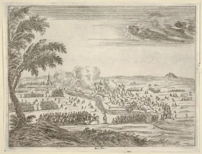 Francesco I d'Este Sets Out for the Seige of Cremona, Crosses the Trench Between Himself and the Spanish, and Takes the City with Great Force, from "L'Idea di un Principe ed Eroe Cristiano in Francesco I d'Este, di Modena e Reggio Duca VIII [...]"