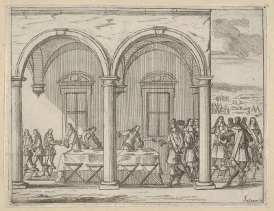 Francesco I d'Este Sustains Himself While on His War Campaign, from "L'Idea di un Principe ed Eroe Cristiano in Francesco I d'Este, di Modena e Reggio Duca VIII [...]"