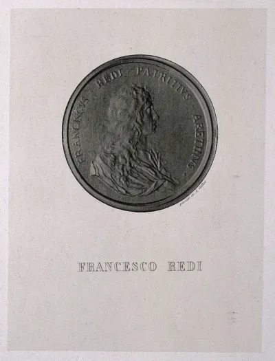Francesco Redi. Line engraving by A. Collas