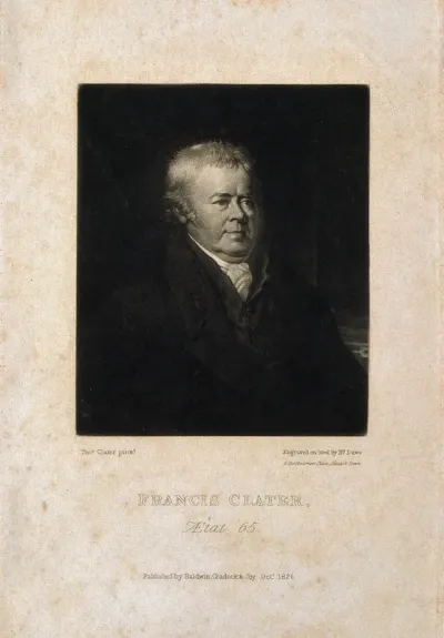 Francis Clater. Mezzotint by H. Dawe, 1826, after T. Clater