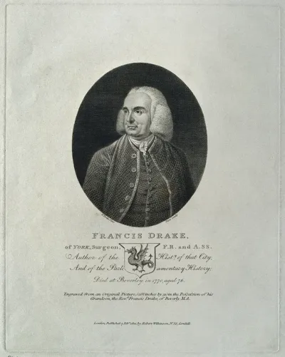 Francis Drake. Line engraving by J. Stow, 1812, after N. Drake