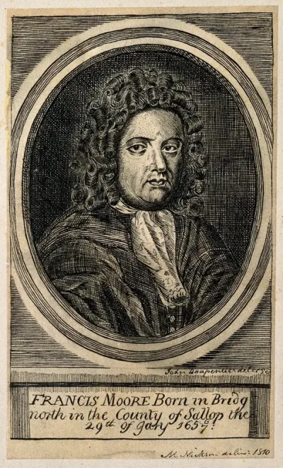 Francis Moore. Pen drawing by M. Nickson, 1810, after J. Drapentier
