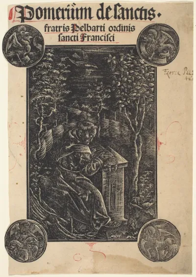 Franciscan, Pelbartus of Temesvar, in a Garden