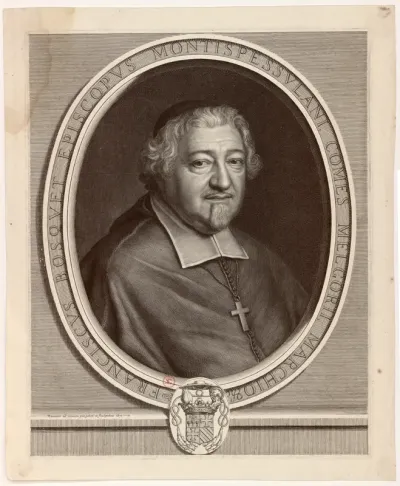 Franciscus Bosquet episcopus Montispessulani, comes Melgorii, marchio etc. Nanteüil ad vivum pingebat et sculpebat 1671