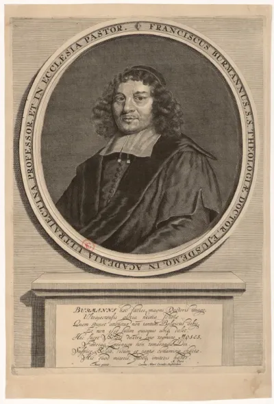 Franciscus Burmannus, S. S. Theologiae Doctor, ejusdemq. in Academia Utrajectina Professor, et in Ecclesia pastor. C. Maas pinxit. Carolus Allard [sculpsit]