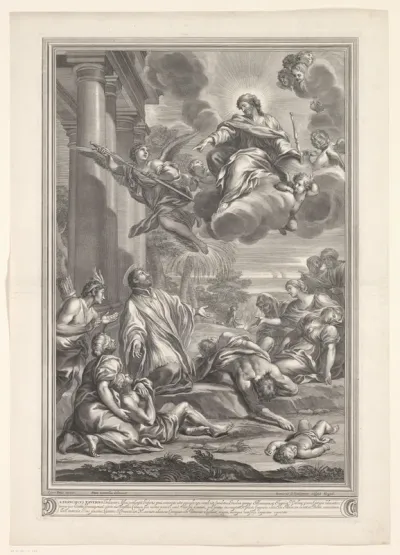 Franciscus Xaverius tussen mensen die lijden aan de pest