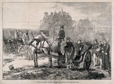 Franco-Prussian War: the use of private and public carriages as ambulances
