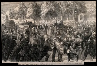 Franco-Prussian War: the wounded entering Paris after the Battle at Chatillon