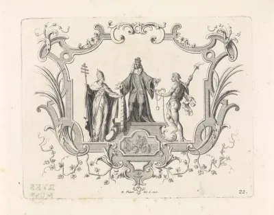 François de Maucroix geflankeerd door de Kerk en Hymen