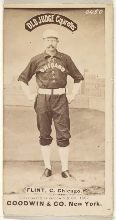 Frank Sylvester "Silver" Flint, Catcher, Chicago, from the Old Judge series (N172) for Old Judge Cigarettes