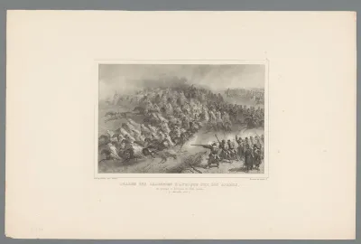 Franse en Afrikaanse soldaten in gevecht met de Arabieren, 27 november 1836