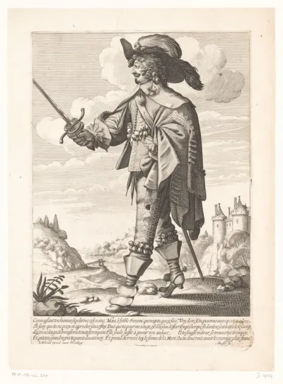 Franse soldaat in een landschap