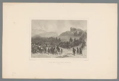 Franse soldaten en kanonnen worden in positie gebracht, oktober 1837