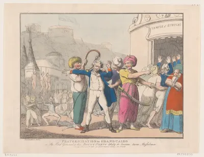 Fraternization in Grand Cairo, or The Made General & his Bonny Party Likely to Become Tame Musselmen