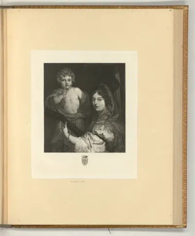 Frau mit Laute und einem Putto