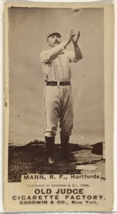 Fred J. Mann, Right Field, Hartford, from the Old Judge series (N172) for Old Judge Cigarettes