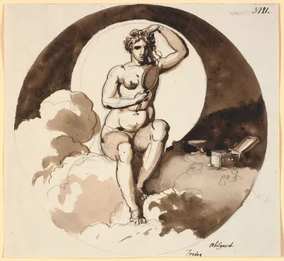 Fredag. Venus siddende med spejl og smykkeæske