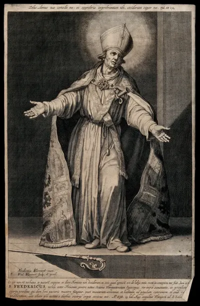 Frederick, 8th bishop of Utrecht, stabbed in the heart
