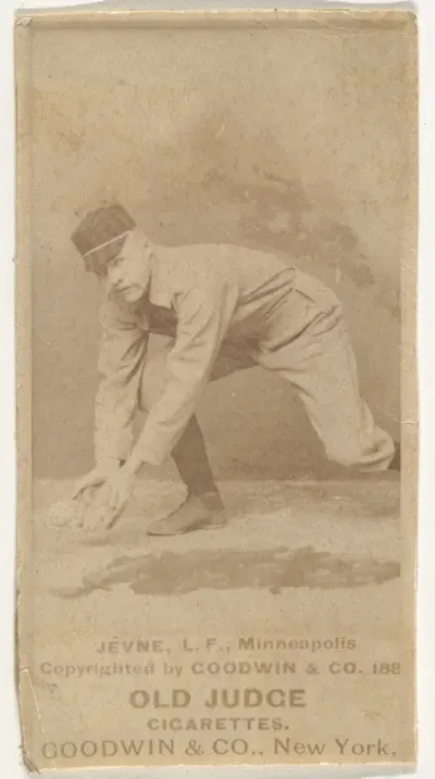 Frederick B. "Ned" Jevne, Left Field, Minneapolis, from the Old Judge series (N172) for Old Judge Cigarettes