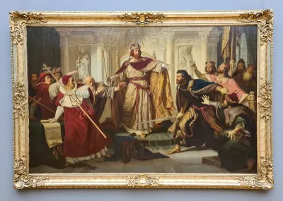 Frederick Barbarossa, settling the dispute between the parties in Besançon in 1157