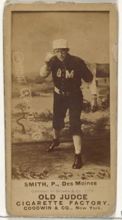 Frederick C. "Fred" Smith, Pitcher, Des Moines Prohibitionists, from the Old Judge series (N172) for Old Judge Cigarettes