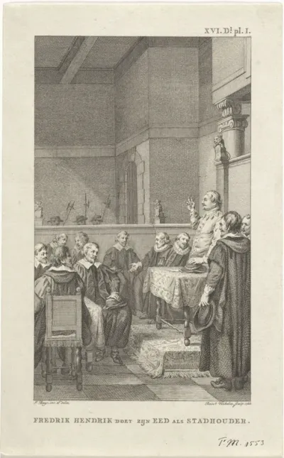 Frederik Hendrik legt de eed af als stadhouder, 1625