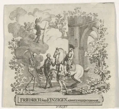 Frederik II de Grote, koning van Pruisen opgehaald door de dood